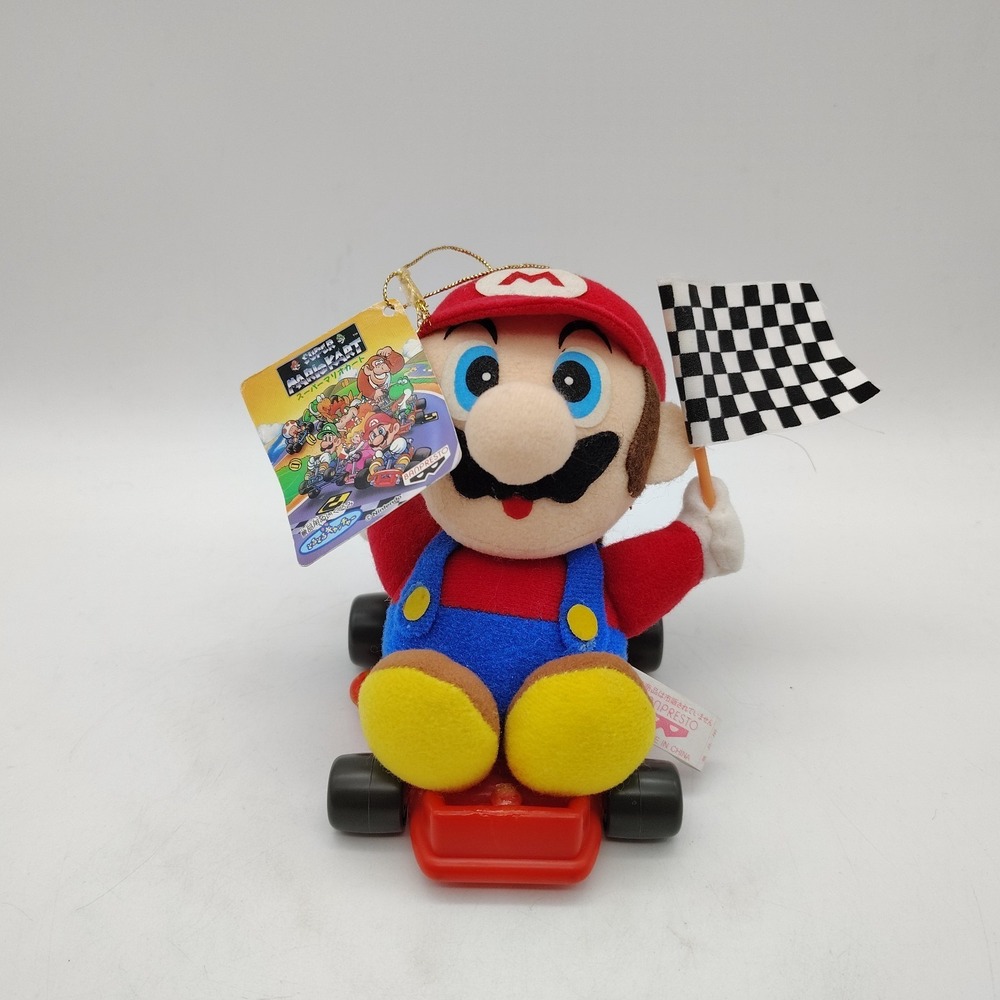 Banpresto Super Mario Kart Plush TAGGED Mario